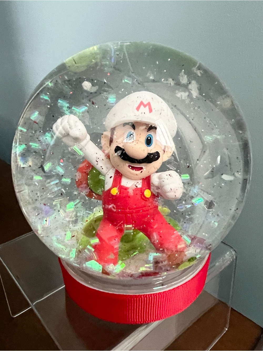 Super Mario Brothers + Fire Flower Glow Snow Globe